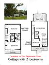 Floorplan of the Cottage style townhouse with 3 bedrooms at key west golf club Key West, Florida FL