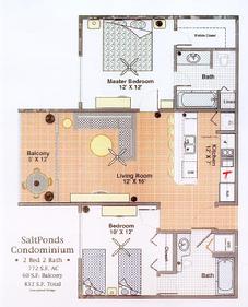 Floor plan for SaltPonds Condo